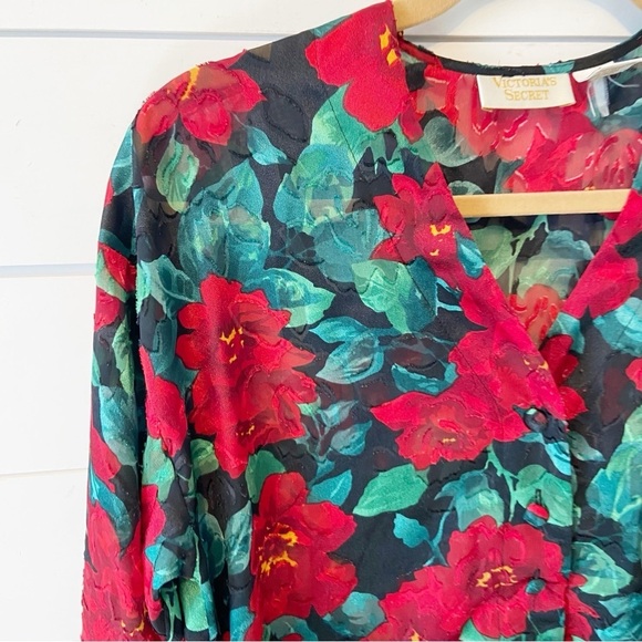 Victorias Secret | Vintage Gold Label Button Front Floral Nightgown Size Small - Picture 4 of 7